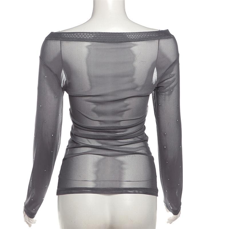 Sparkle & Sheer Off-Shoulder Top: Your Daring Fall & Holiday Statement Piece