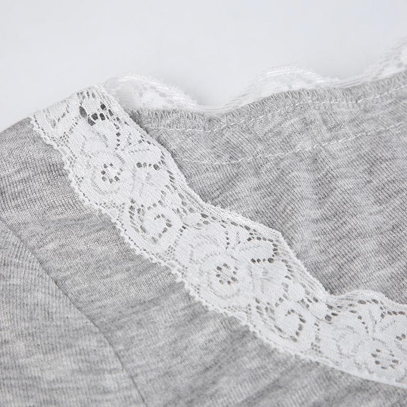 Coquette Core Black Lace Square Neck Long Sleeve Mini Dress | Fall Chic