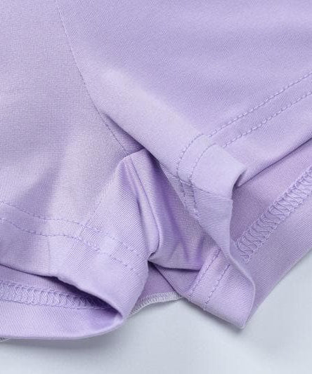 Lavender Dreamland: Chic 3-Piece Scalloped Crop Top, Flowy Mini Skirt & Long Sleeve Bolero Set – Your Fall Style Essential
