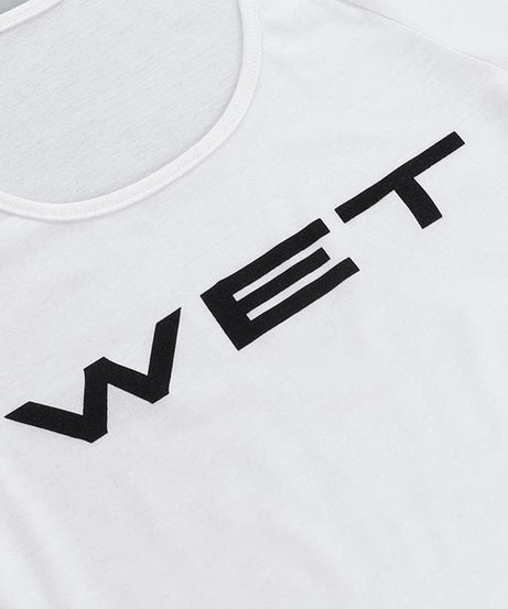 "WET" Statement Crop Top | Y2K Scoop Neck Raglan Tee for Fall & Halloween