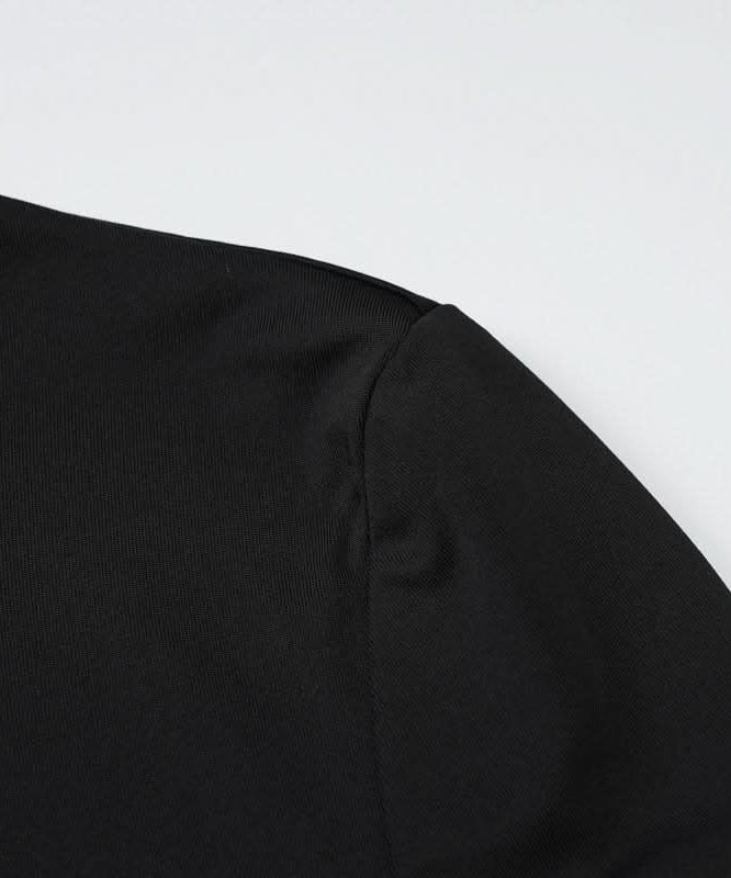 Effortless Fall Style: Black Ribbed Cutout Long Sleeve Crop Top & Capri Set