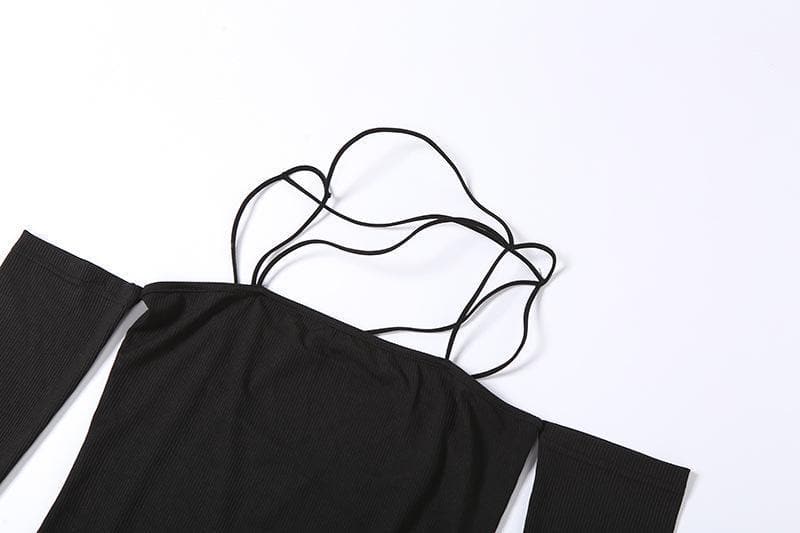 Strap & Sleeve: Asymmetrical Ribbed Knit Bodysuit - Your Fall Style Statement