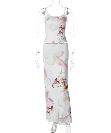 Effortless Orchid Bloom Two-Piece Maxi Set - Perfect for Your Fall Getaway or Resort Escape