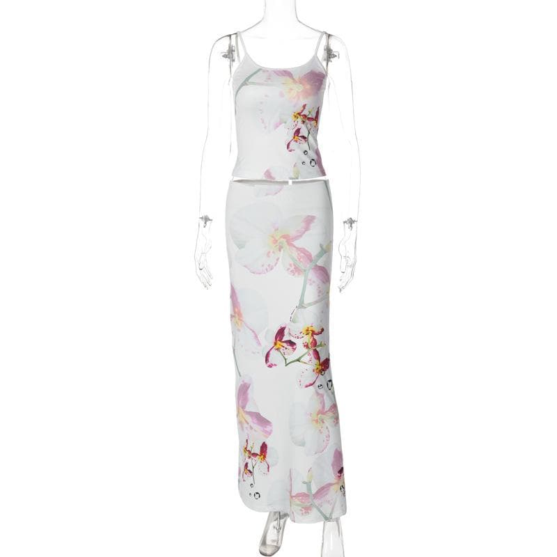 Effortless Orchid Bloom Two-Piece Maxi Set - Perfect for Your Fall Getaway or Resort Escape