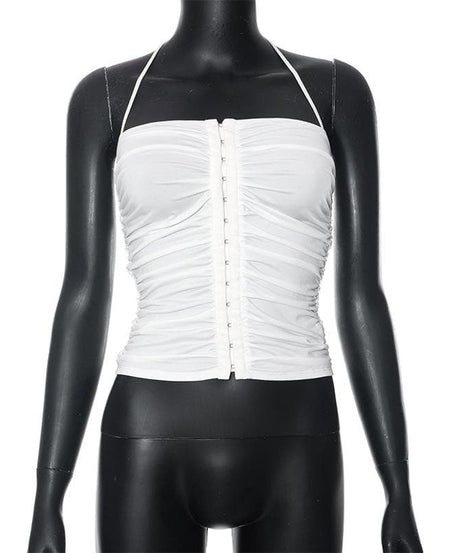 Glamorous Ruched Halter Crop Top – Your Chic Essential for Fall Parties & Nights Out