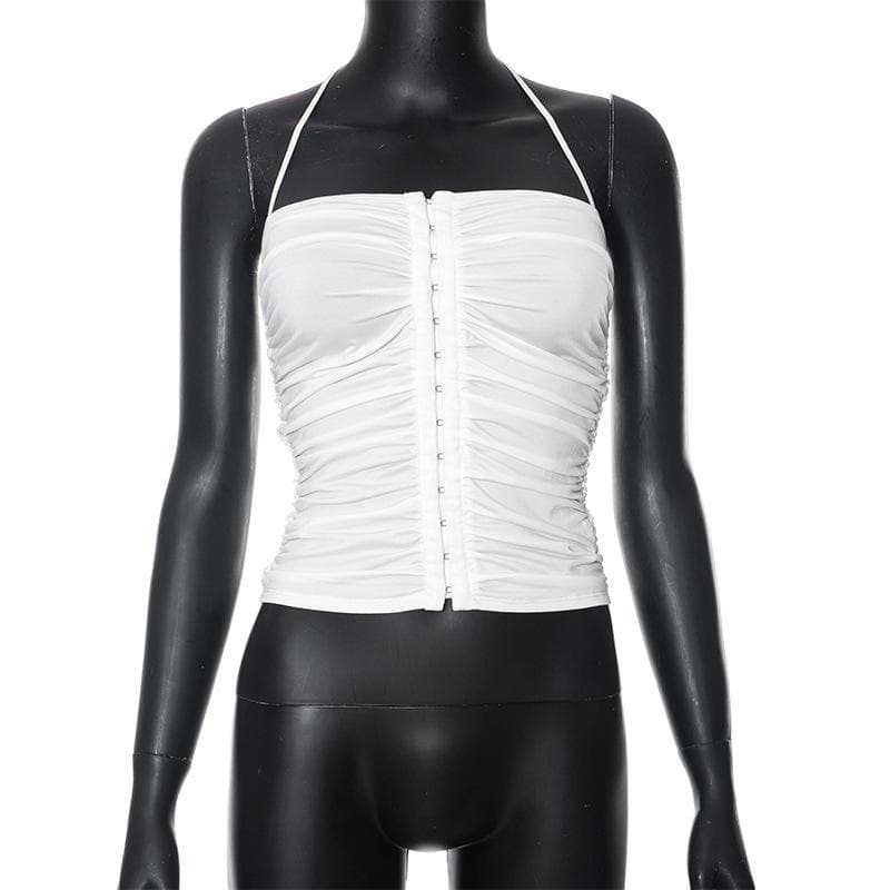 Glamorous Ruched Halter Crop Top – Your Chic Essential for Fall Parties & Nights Out