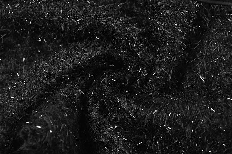 Luxe Black Fuzzy Halter Crop Top – Chic Fall & Holiday Going Out Style