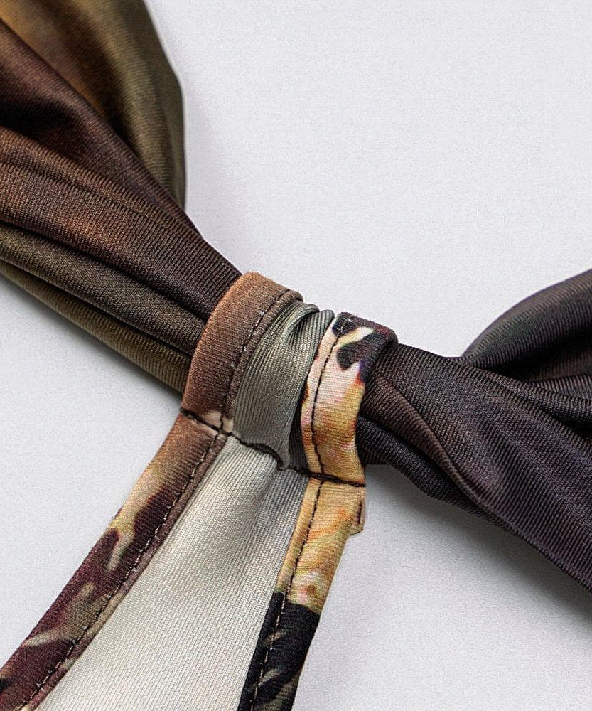 Renaissance Reverie Cut-Out Halter Maxi Dress - Fall Art Print Statement Piece