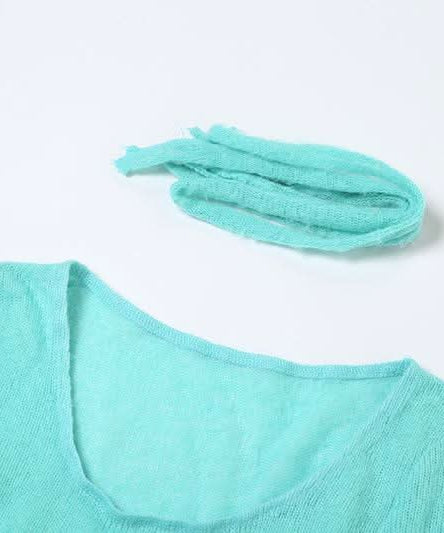 Enchanting Aqua Ruffle Knit Mini Dress - Whimsical Asymmetrical Fall Tunic