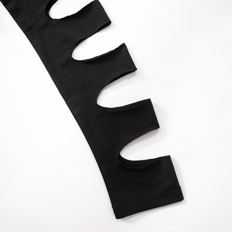 Daring Black High-Neck Cut-Out Jumpsuit - Edgy Fall & Halloween Party Style