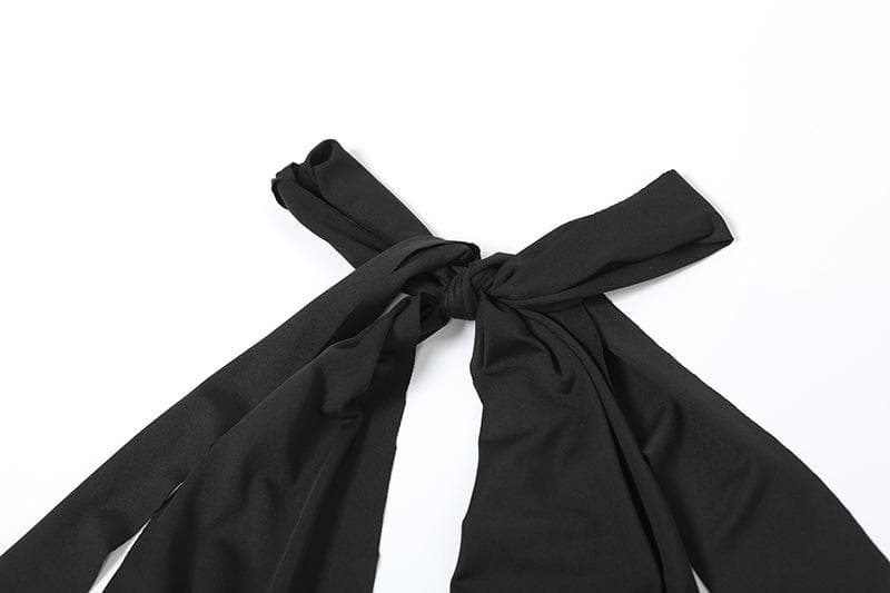 Alluring Black Halter V-Neck Ruched Backless Maxi Dress - Your Fall & Holiday Party Statement