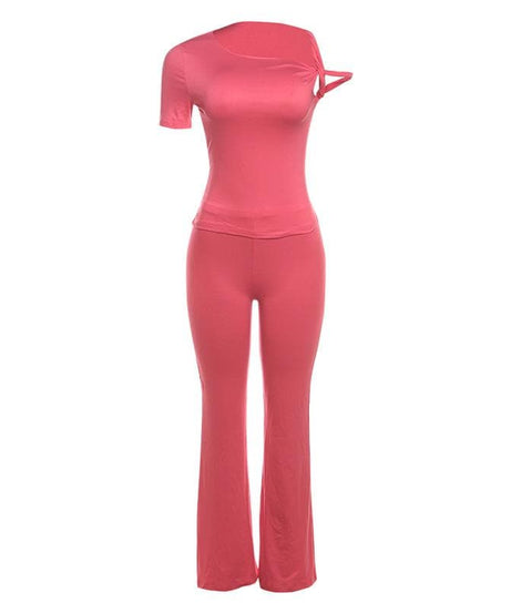 Women's Fall Chic Knot-Detail Lounge & Go Pant Set - Comfy & Stylish 2-Piece Outfit