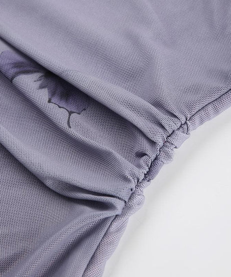 Trendy Butterfly Mesh Ruched Mini Dress - Your Fall Night Out Staple