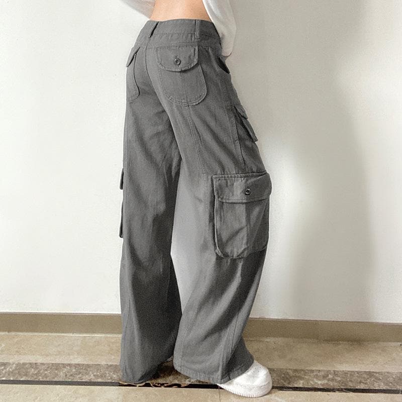 Y2K Revival Baggy Cargo Pants for Women - Effortless Fall Street Style