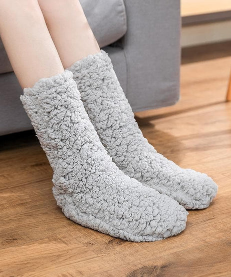 Cozy Season Essential: Ultra-Plush Sherpa Fleece Lounge Socks for Women