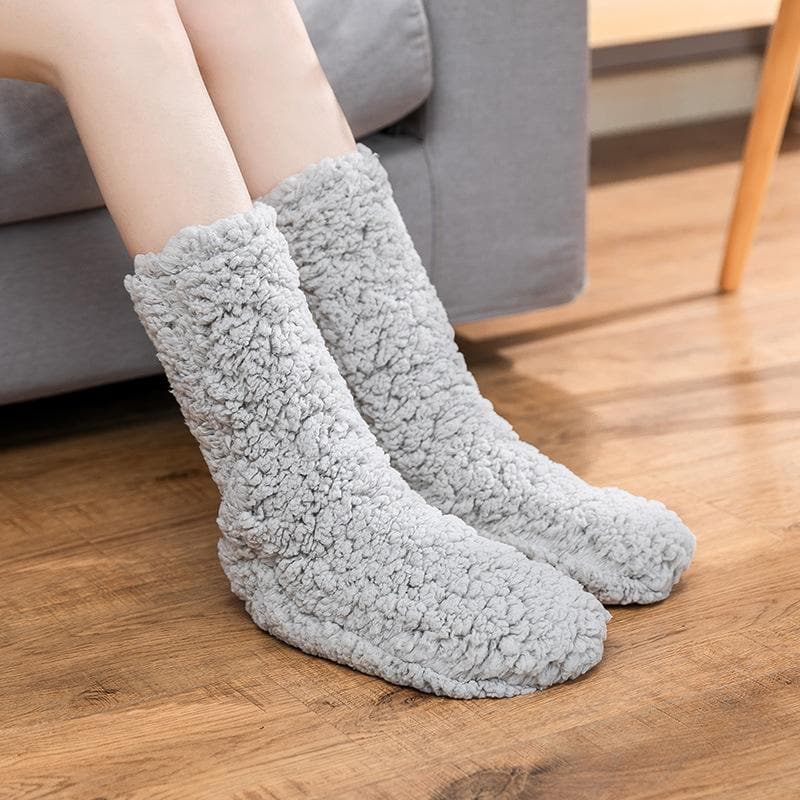 Cozy Season Essential: Ultra-Plush Sherpa Fleece Lounge Socks for Women