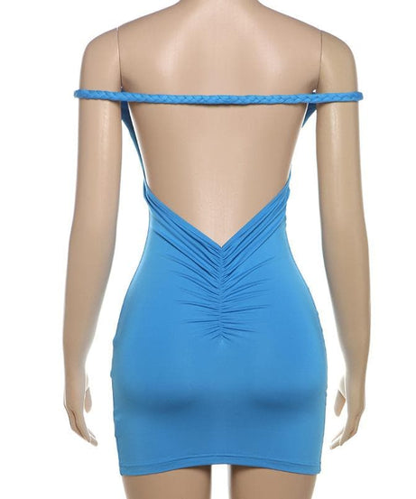 Electric Blue Off-Shoulder Bodycon Mini Dress – Your Fall & Holiday Party Statement