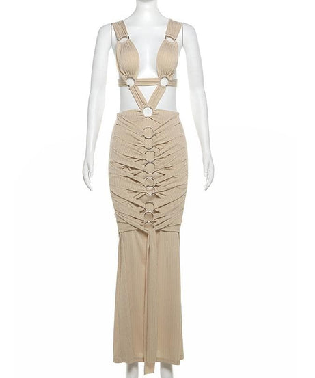 Midnight Allure O-Ring Cutout Maxi Dress - The Ultimate Fall & Holiday Statement