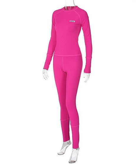 Chic Fuchsia Ribbed Long Sleeve Top & Leggings Set - Ultimate Cozy Comfort for Fall & Winter