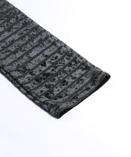 Glamorous Shredded Velvet High-Waist Stacked Flare Pants - Fall/Holiday Chic