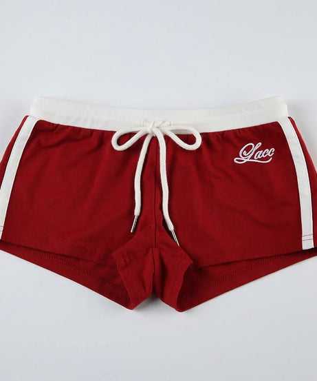 Cozy Chic: Women's Embroidered Red Cami & Shorts Lounge Set