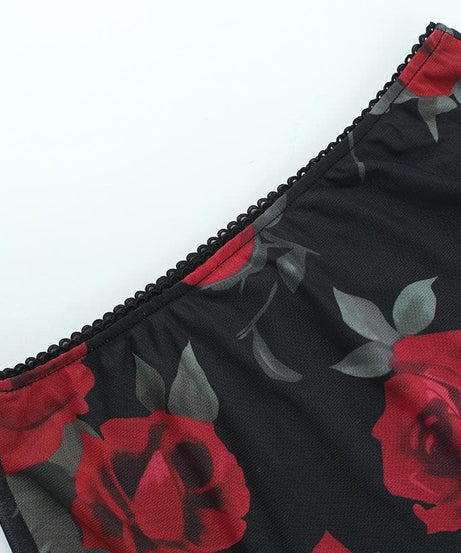 Fall Romance Rose Mesh Strapless Maxi Skirt Set | Holiday Glam