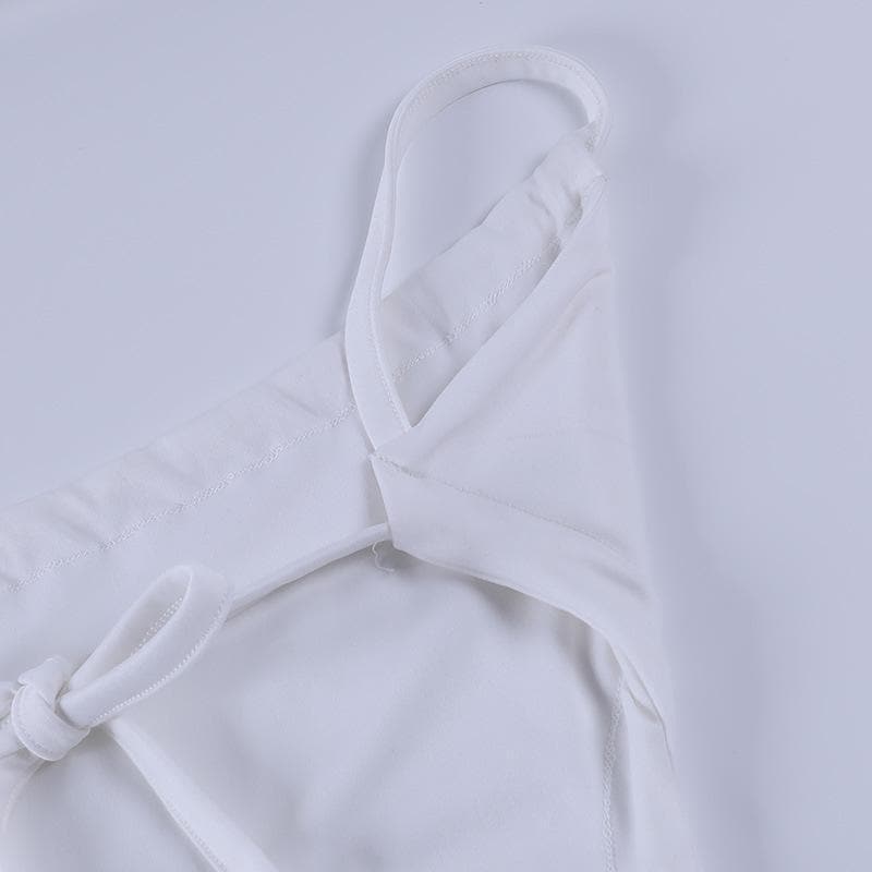 Effortless Chic: White Side Cut-Out Tie-Back Midi Dress - Perfect for Fall Events & Vacations