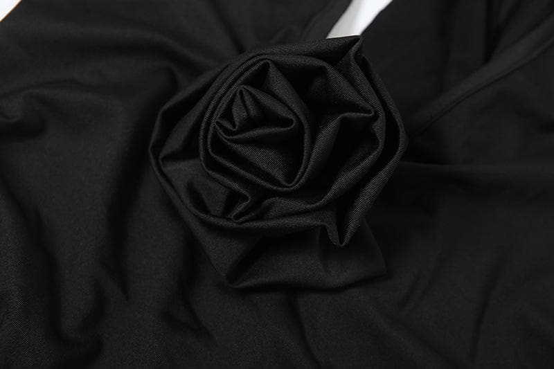 The Scarlet Rose Halter Maxi Dress: Backless Ruched Gown for Holiday Glamour & Fall Galas