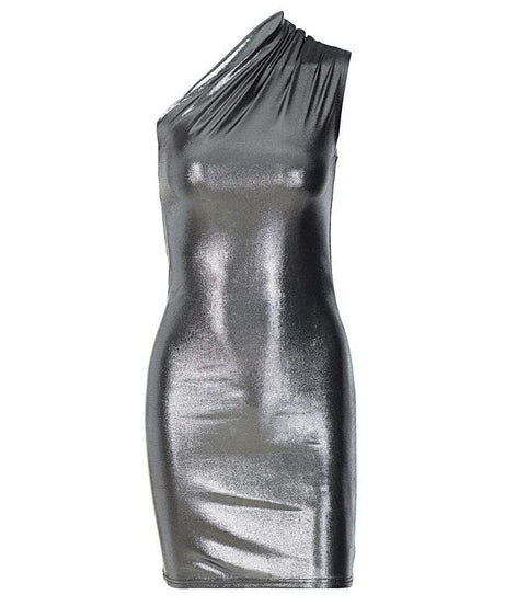 Dazzling Metallic One-Shoulder Ruched Mini Dress - Your Ultimate Holiday & NYE Party Look