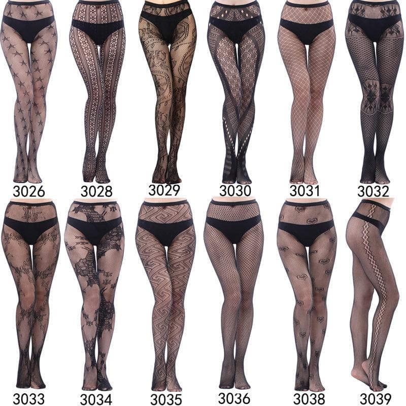 Fall & Holiday Glam: High-Waist Patterned & Fishnet Tights Collection - 12 Chic Styles