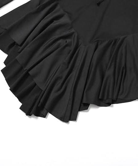 Enchanting Gothic Ruffle Off-Shoulder Mini Dress - Fall & Halloween Essential