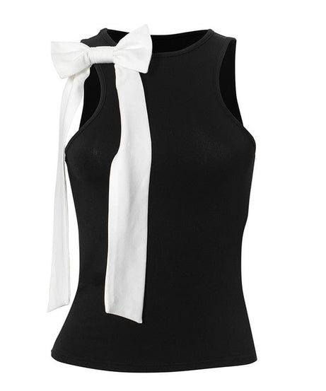 Chic Bow Detail Sleeveless Tank Top – Fall & Holiday Style Essential for Women
