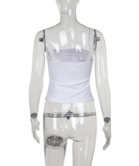 Chic Backless Lace Trim Cami Top - Your Perfect Fall Layering & Statement Piece