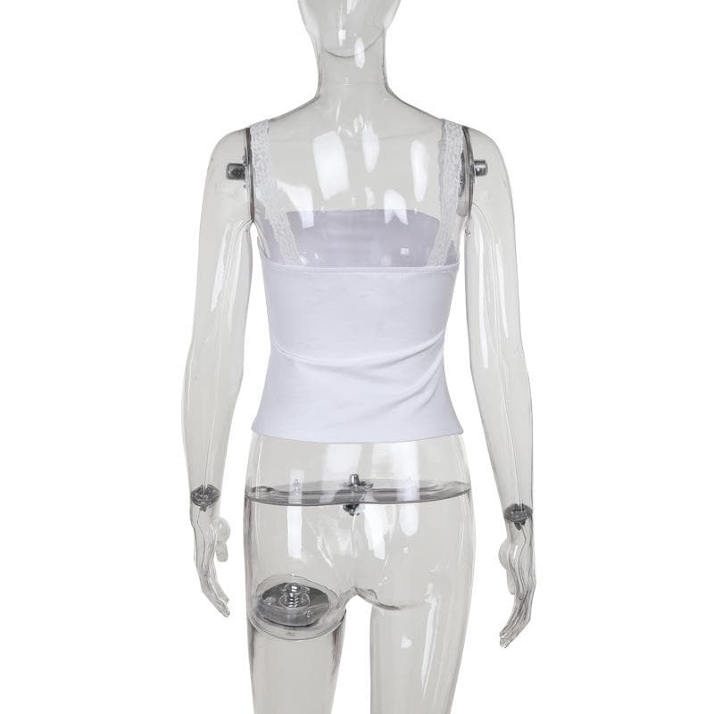 Chic Backless Lace Trim Cami Top - Your Perfect Fall Layering & Statement Piece