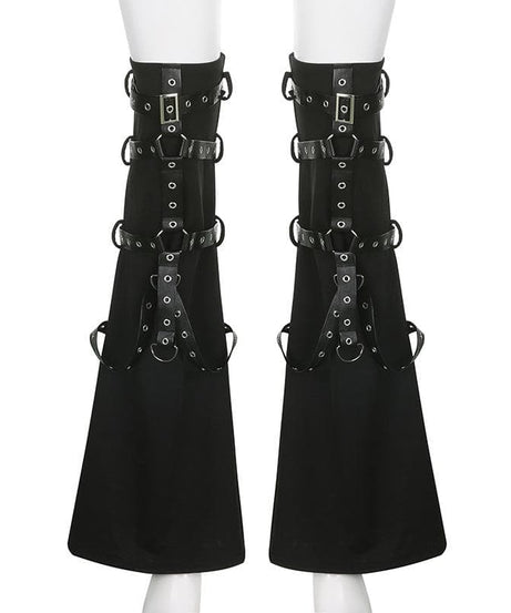 Unleashed Alt Goth Buckle & O-Ring Leg Warmers - Edgy Fall Street Style