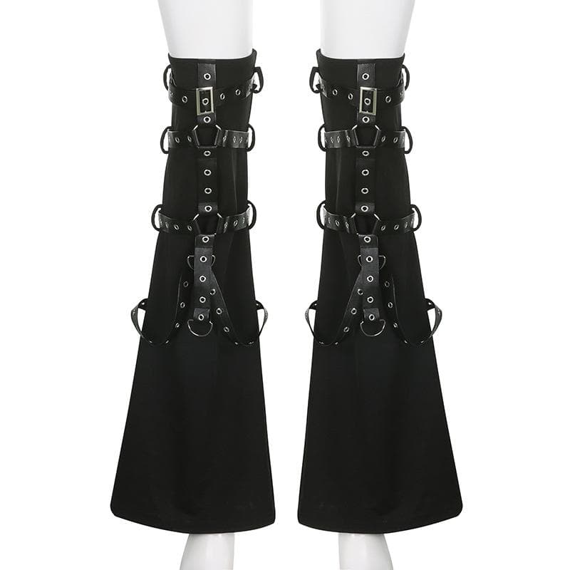 Unleashed Alt Goth Buckle & O-Ring Leg Warmers - Edgy Fall Street Style