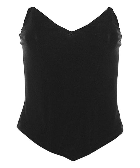 Black Velvet Strapless Sweetheart Corset Top - Chic Fall Nights & Party Glam
