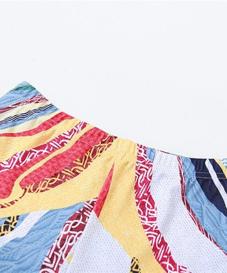 Vibrant Coogi-Inspired Long Sleeve Crop Top & Shorts Set - Chic Fall Loungewear for Women