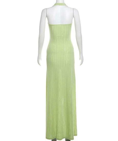 Stunning Halter Cutout Maxi Dress - High Slit & Ruched | Your Chic Winter Getaway Essential