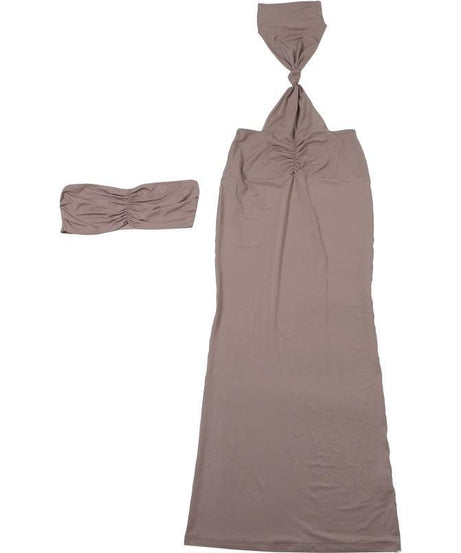 The 'It Girl' Halter Neck Cutout Ruched Maxi Dress - Fall Parties & Vacation Ready