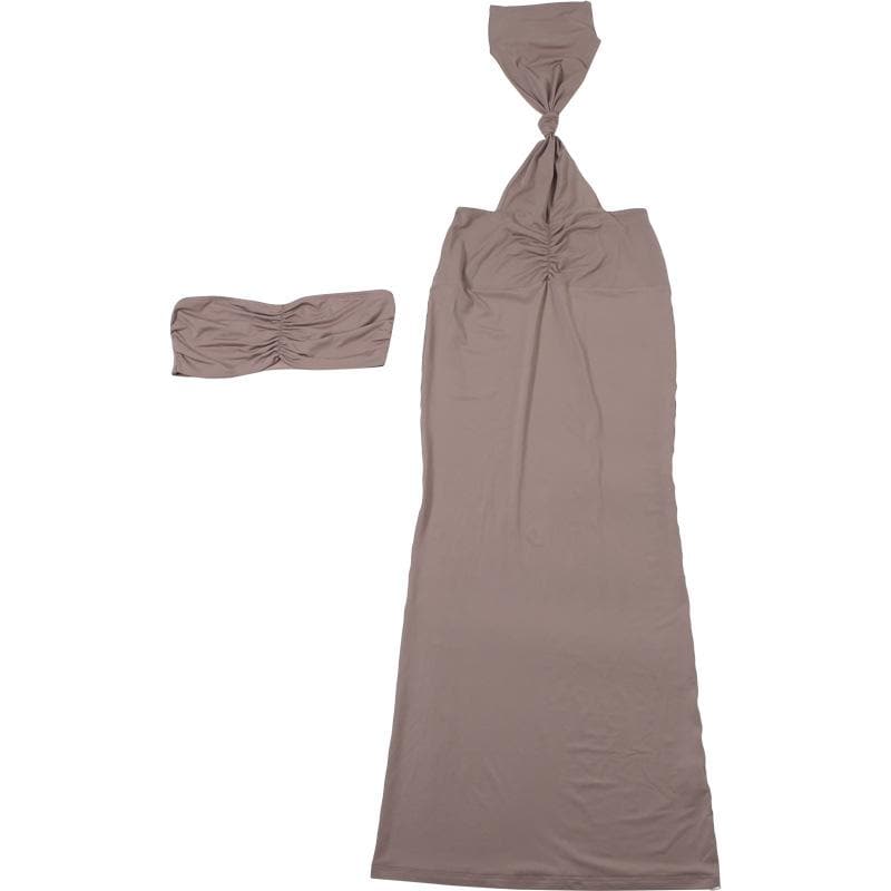 The 'It Girl' Halter Neck Cutout Ruched Maxi Dress - Fall Parties & Vacation Ready