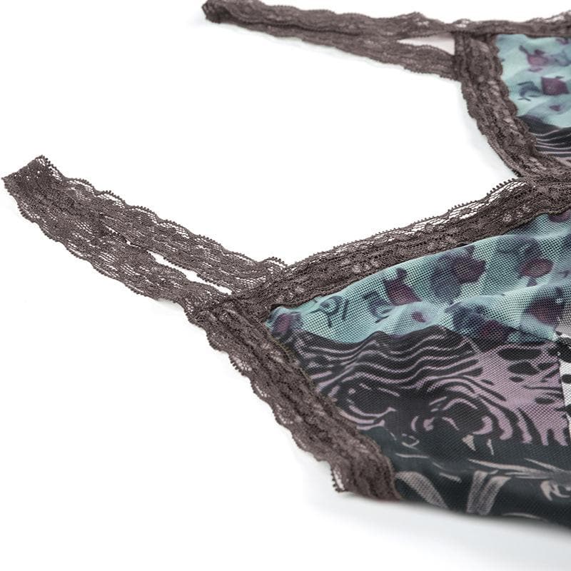 Enchanting Patchwork Mesh Maxi Slip Dress | Velvet, Lace & Fall Grunge Chic