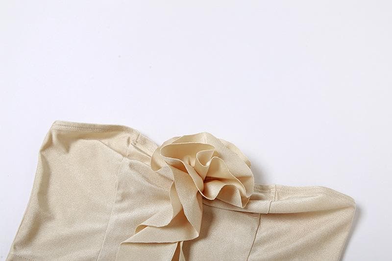 Glamorous Champagne Ruffle Floral Two-Piece Set | Your Holiday Party & Night Out Essential