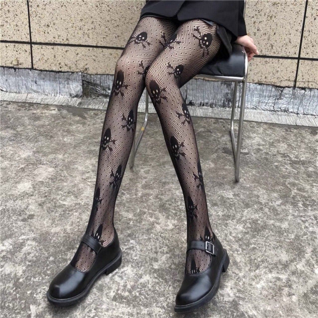 Creepy-Chic Spider Web Fishnet Tights for Women - Gothic Halloween Legwear
