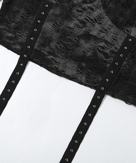 Mystique Velvet Cold Shoulder Cropped Hoodie | Edgy Studded Gothcore Top for Fall & Halloween