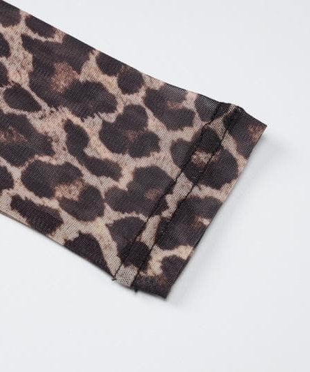 Fierce Leopard Print Sheer Maxi Dress - Long Sleeve Mesh for Fall & Holiday Glam