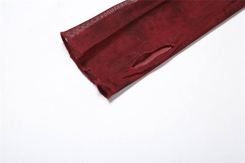 Gothic Enchantress Sheer Mesh Hooded Top | Asymmetrical Cowl Neck & Long Sleeves for Fall & Halloween