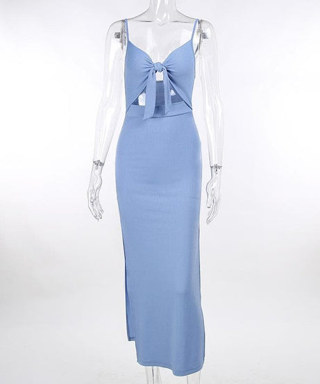 Fall Ready Ribbed Knit Cut-Out Maxi Dress - Effortlessly Chic & Flattering for Autumn