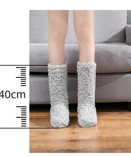 Cozy Season Essential: Ultra-Plush Sherpa Fleece Lounge Socks for Women