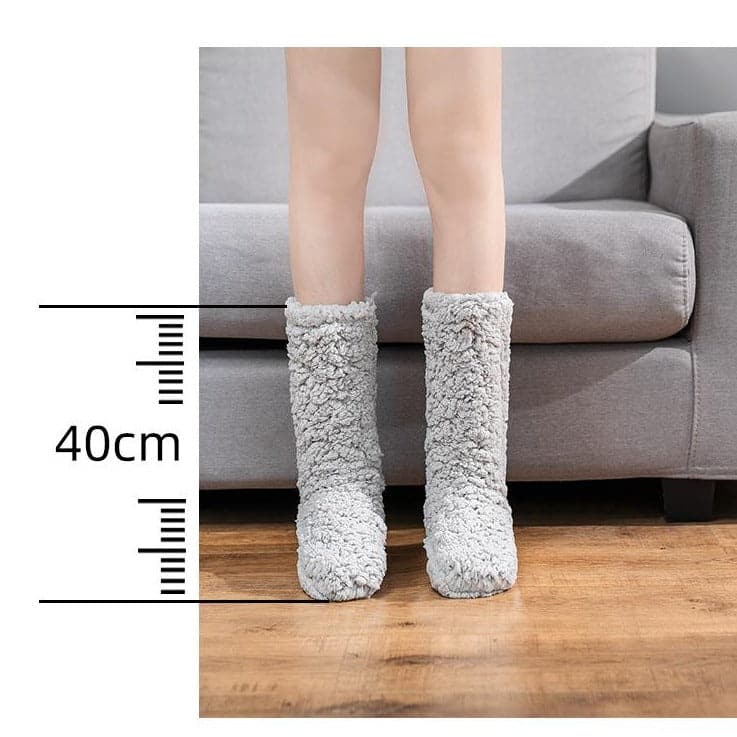 Cozy Season Essential: Ultra-Plush Sherpa Fleece Lounge Socks for Women